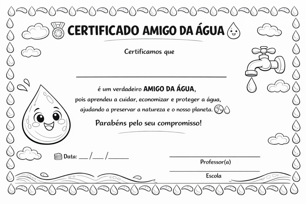 Certificado protetor da água