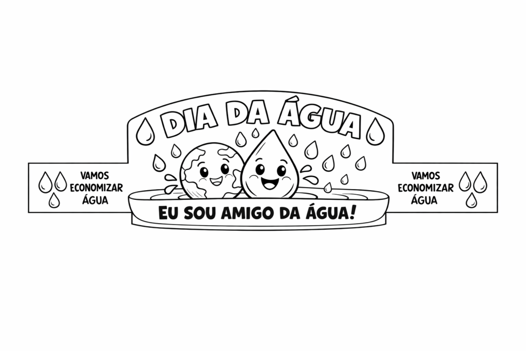 Kit dia da água-Coroa Bracelete e Etiqueta