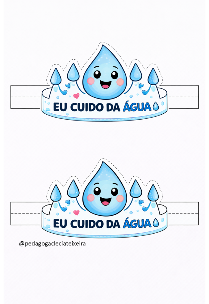 Kit dia da água-Coroa Bracelete e Etiqueta