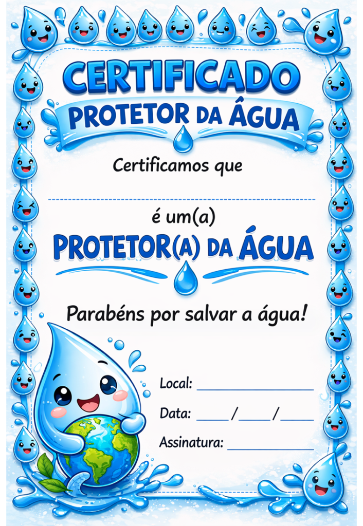 Certificado protetor da água
