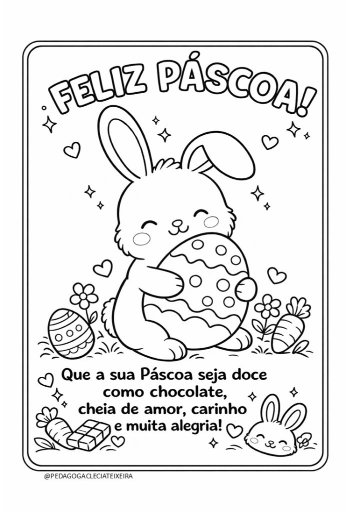 Desenhos de páscoa para imprimir e colorir