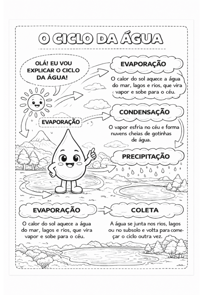 Ciclo da água na natureza atividade