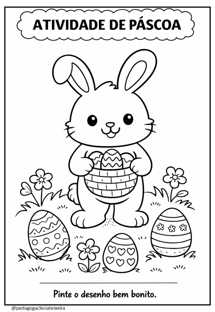 Desenhos de páscoa para imprimir e colorir
