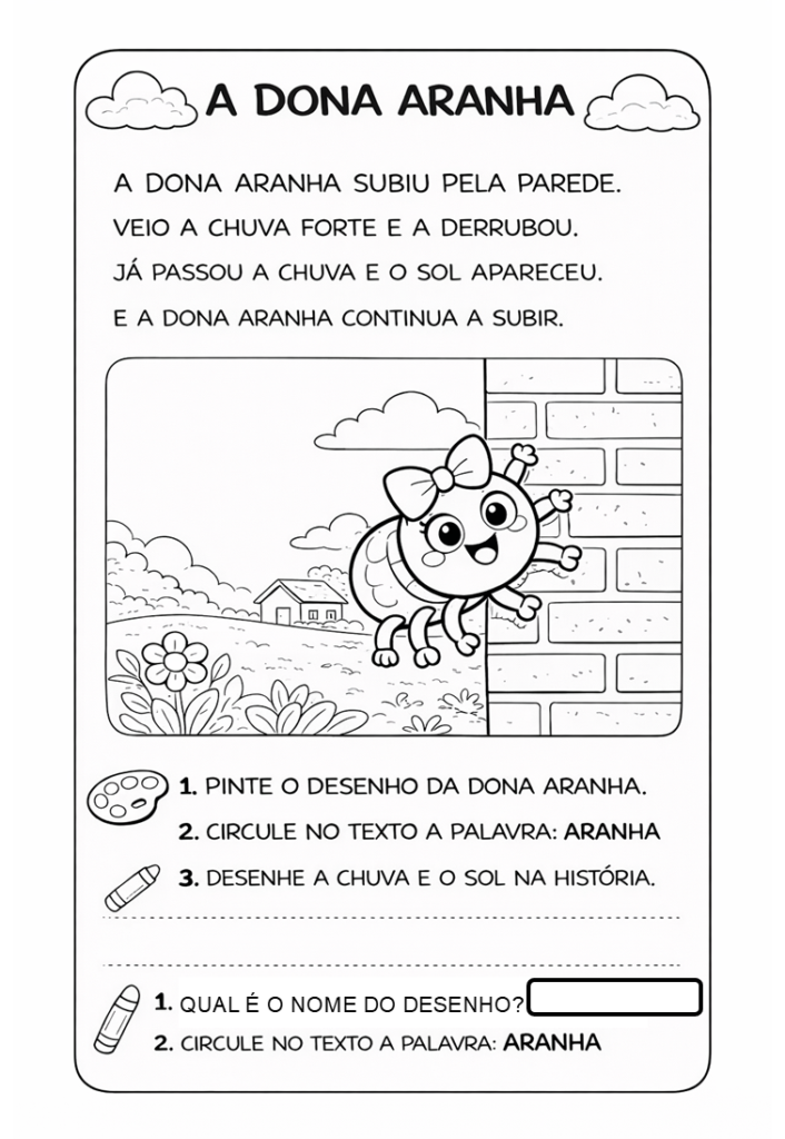 A dona aranha atividades 