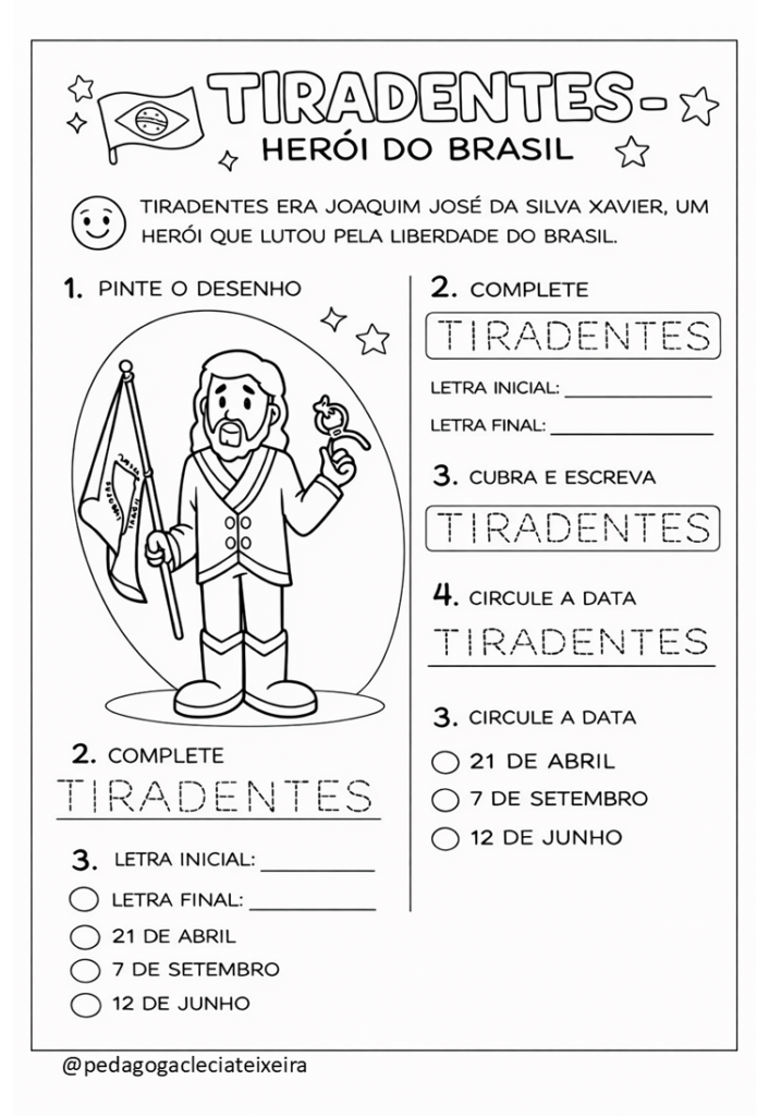 Atividades 21 de abril tiradentes