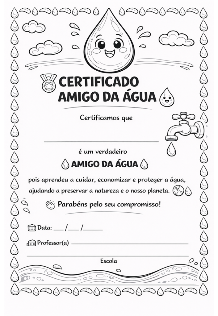 Certificado protetor da água