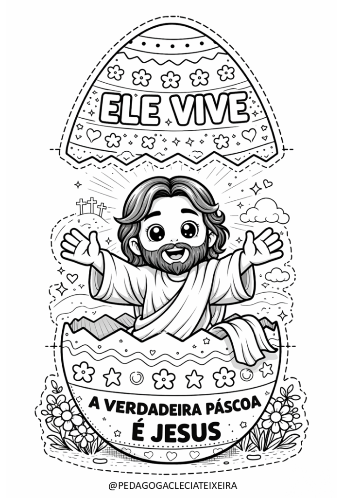 Desenhos de páscoa para imprimir e colorir