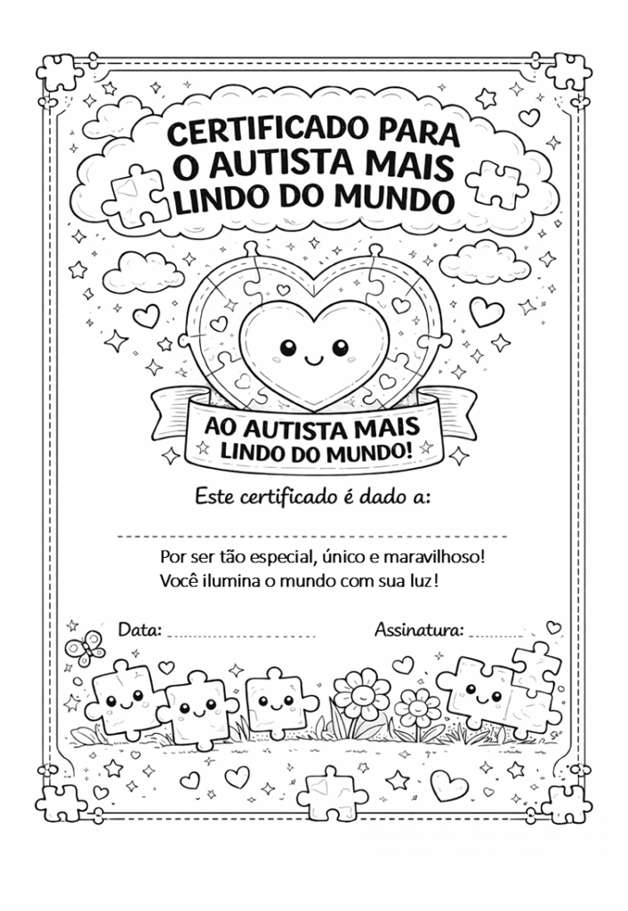 Dia mundial do autismo carimbo com a mãozinha