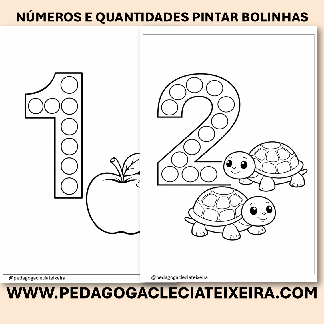 Números e quantidades pintar bolinhas