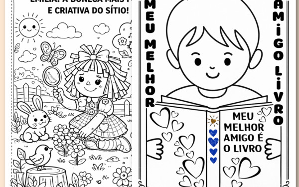 Desenhos dia do livro para colorir em PDF