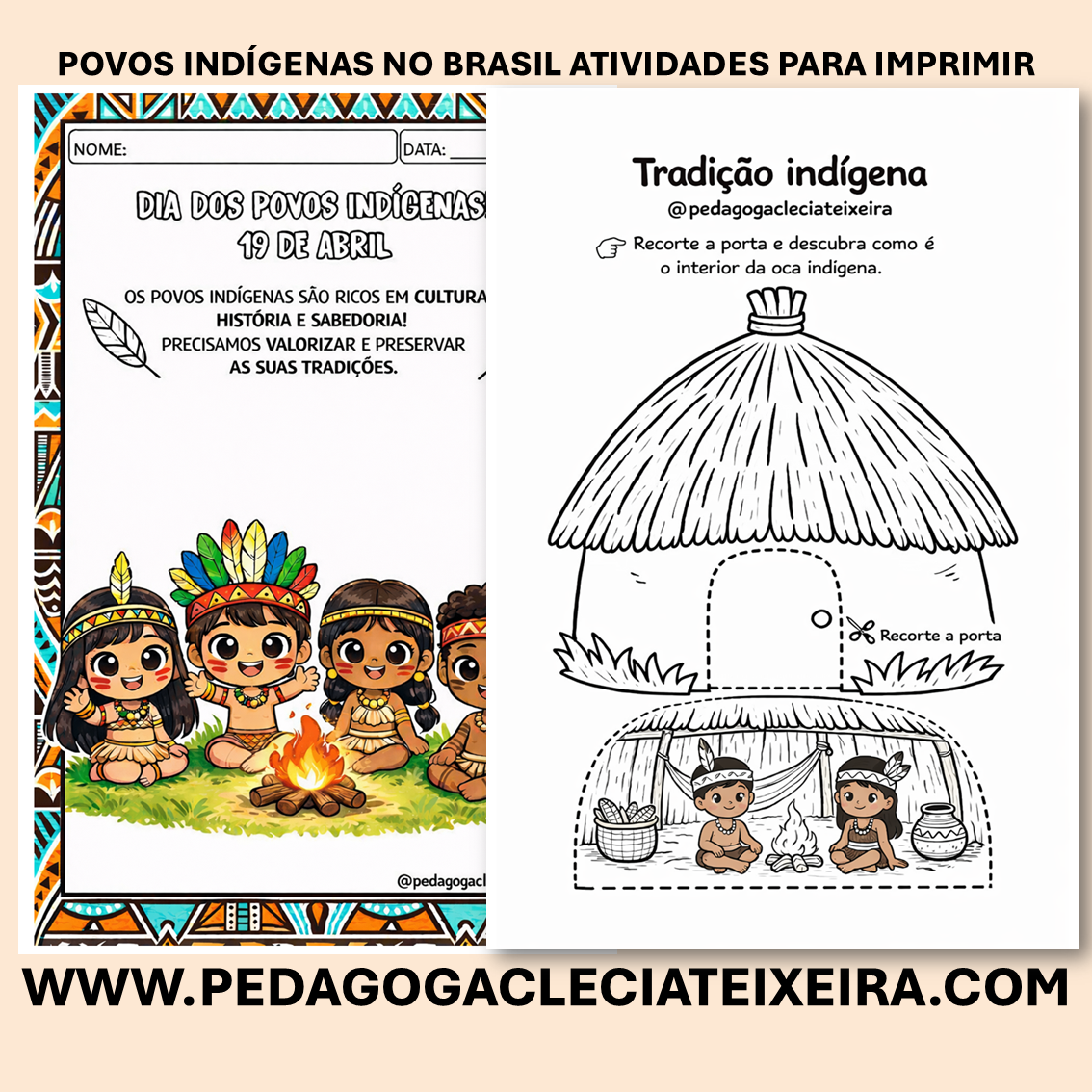 Povos indígenas no Brasil atividades para imprimir
