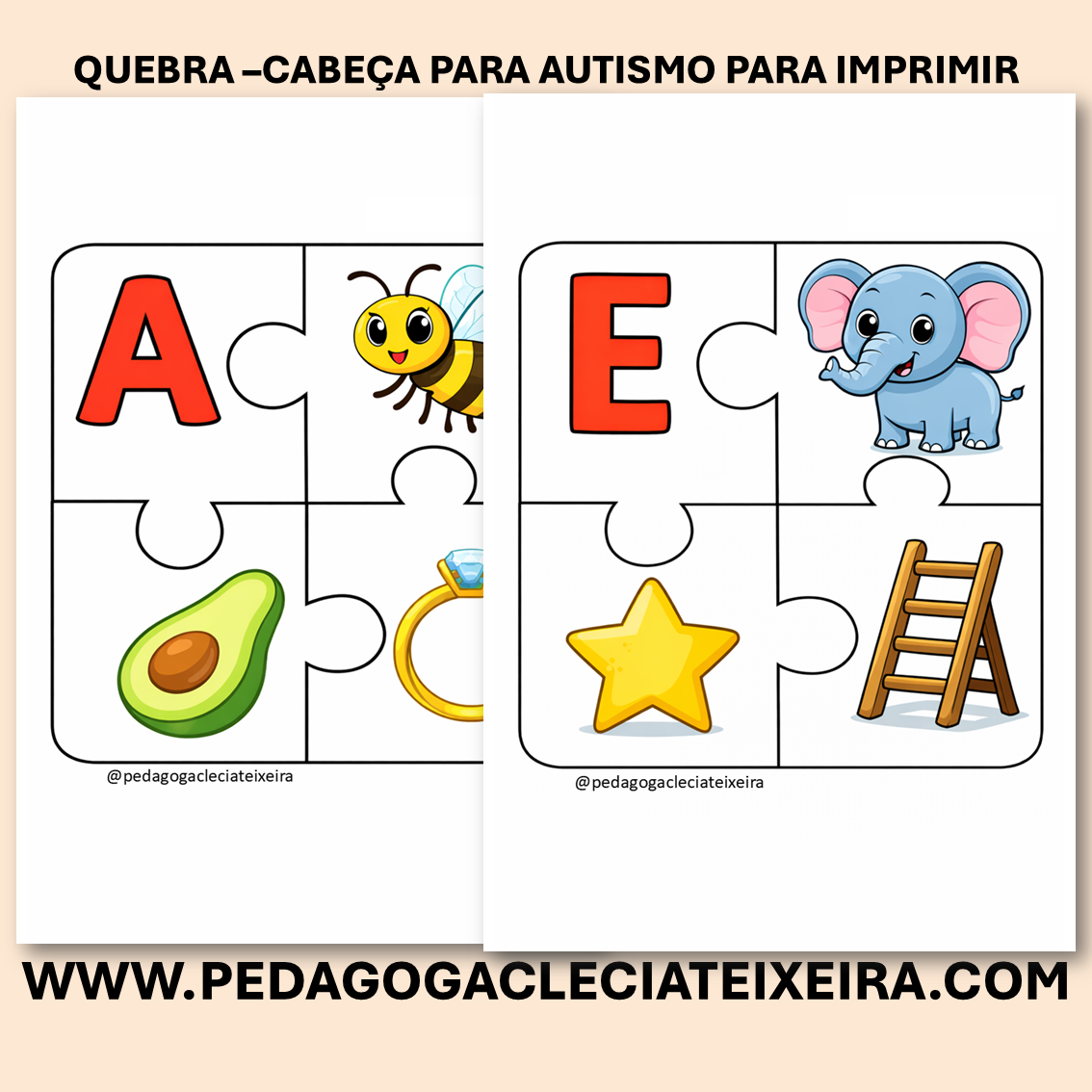 Quebra-cabeça para Autismo para imprimir