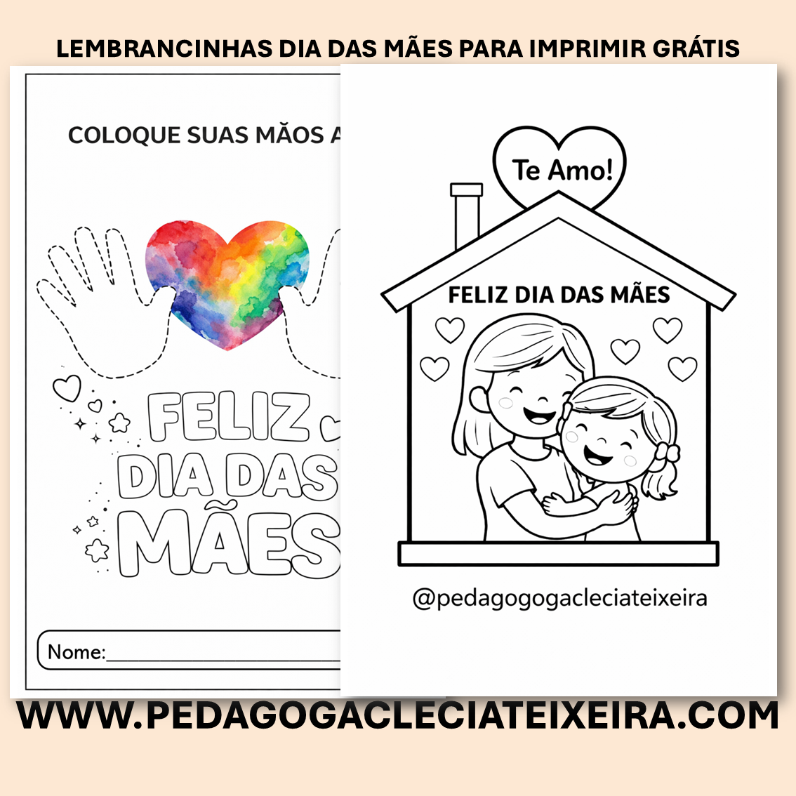 Lembrancinhas dia das mães para imprimir grátis