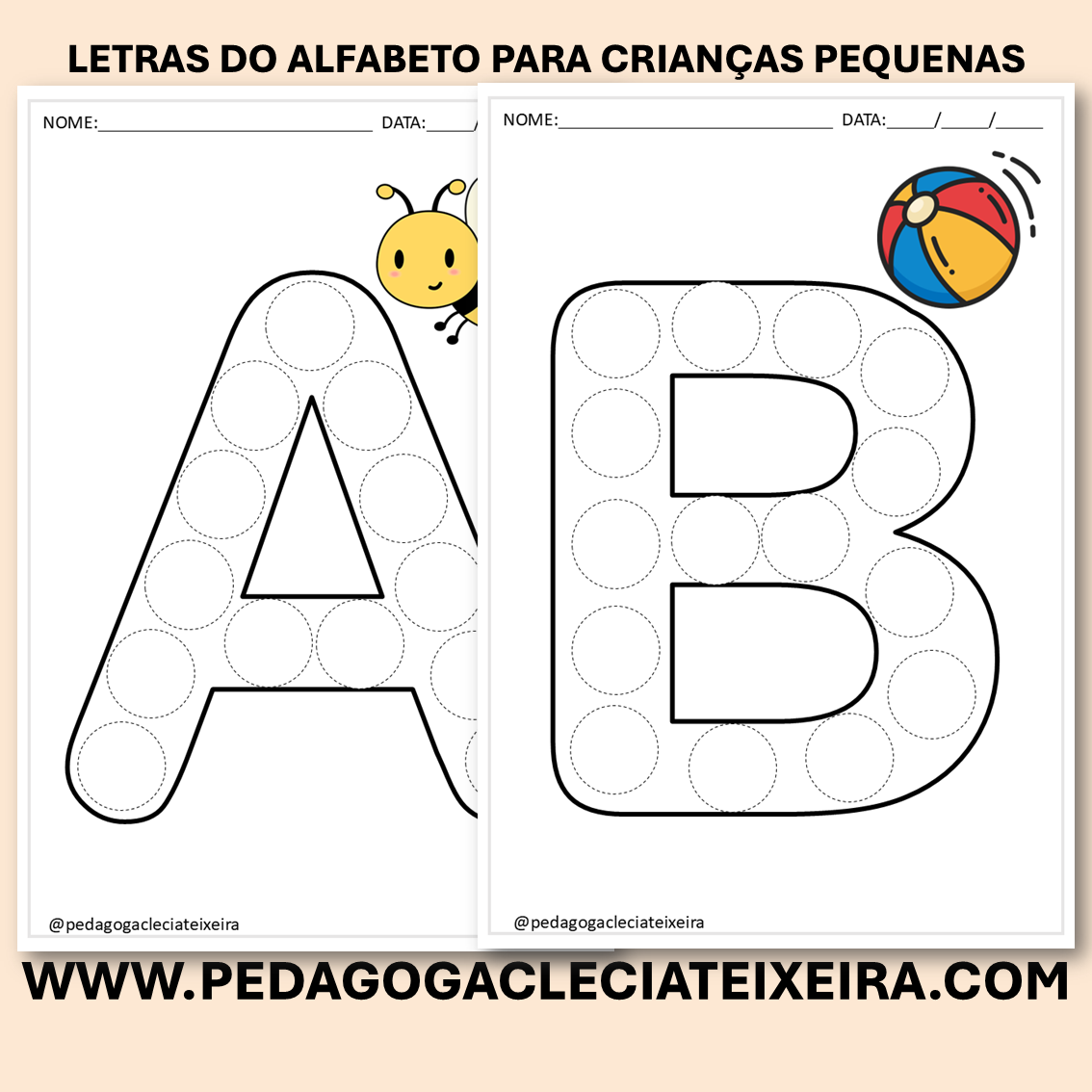 Letras do alfabeto para crianças pequenas