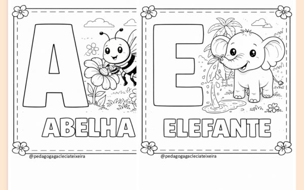 As vogais para imprimir e colorir