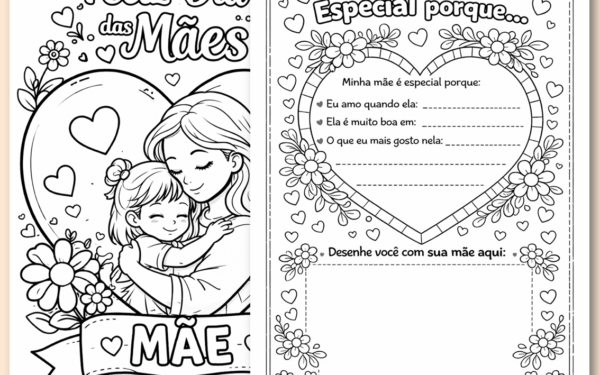 Cartão interativo vaso dia das mães grátis