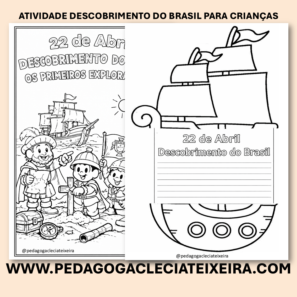 Atividade descobrimento do brasil para crianças