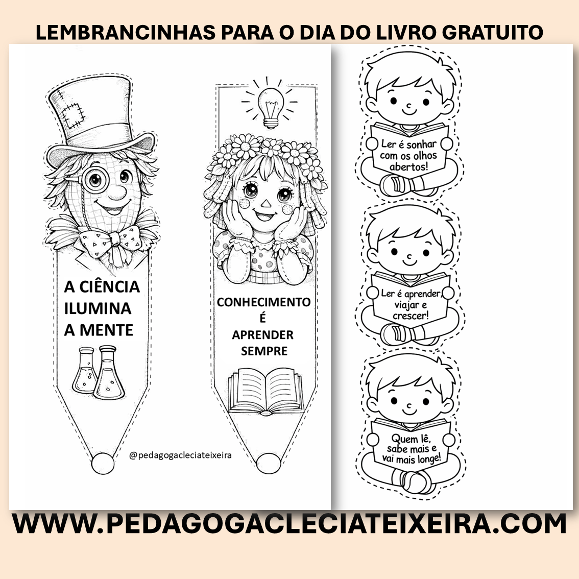 Lembrancinhas para o dia do livro gratuito