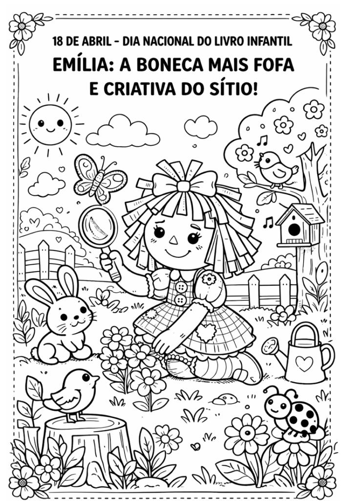 Desenhos dia do livro para colorir em PDF 