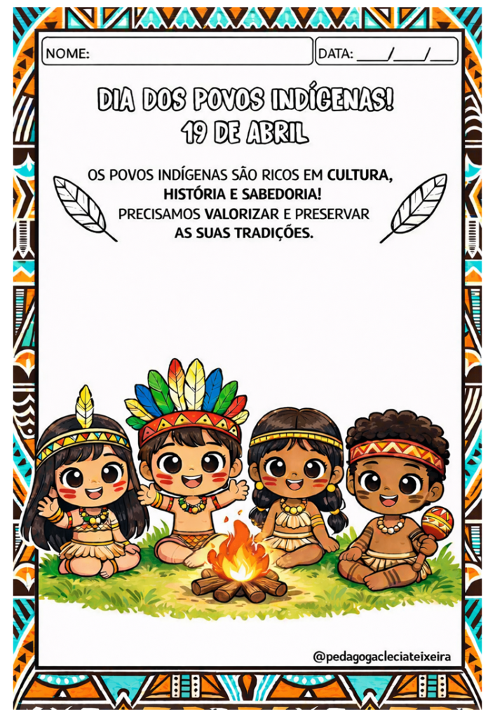 Povos indígenas no Brasil atividades para imprimir
