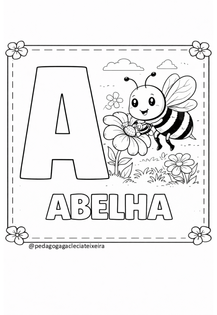 As vogais para imprimir e colorir