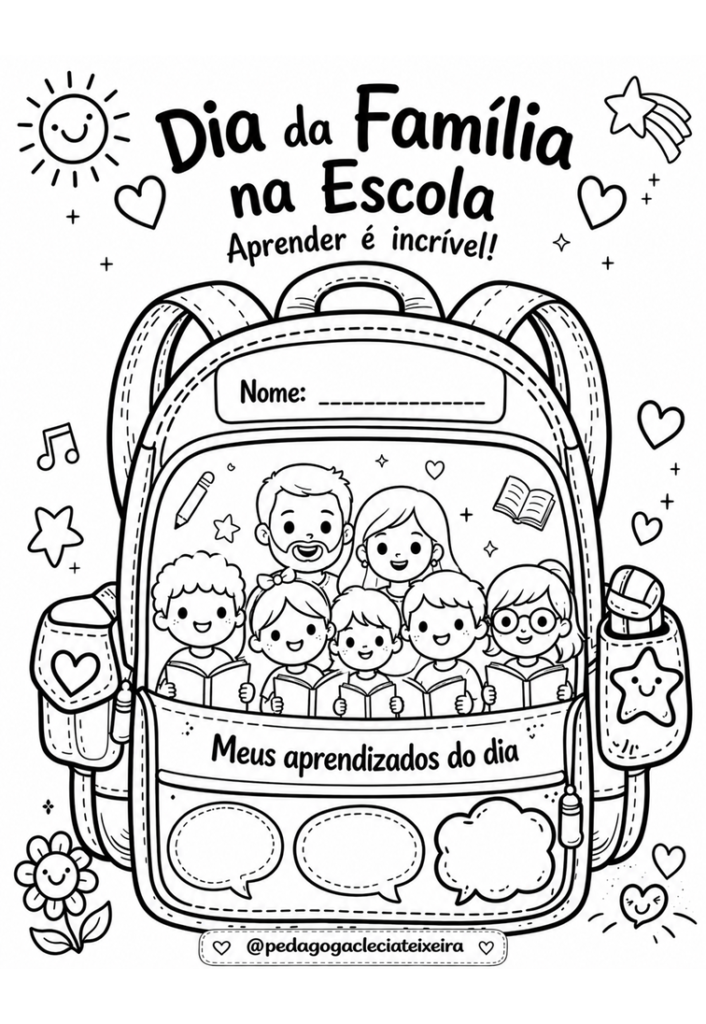 Atividades dia da família na escola