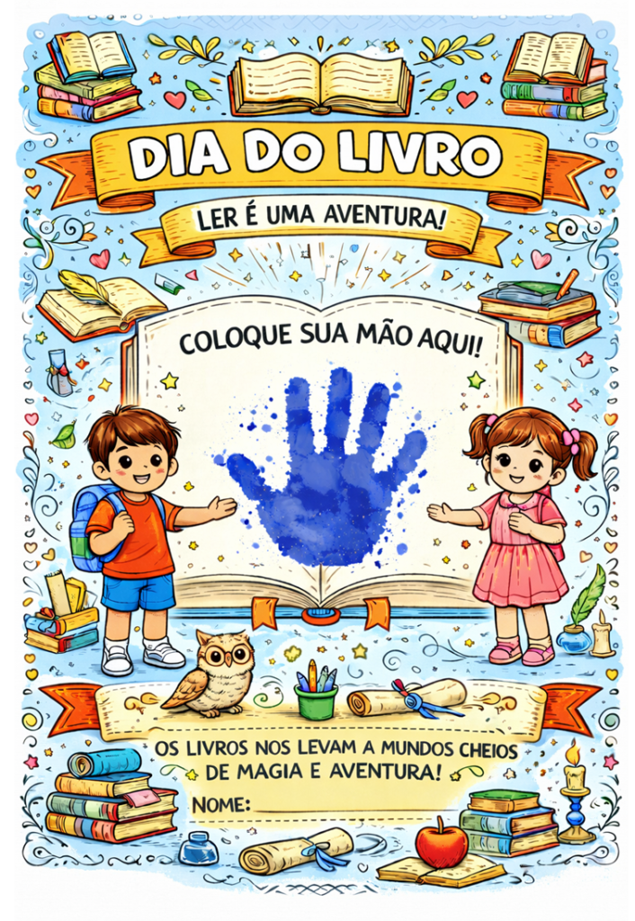 Dia do livro para colorir e imprimir