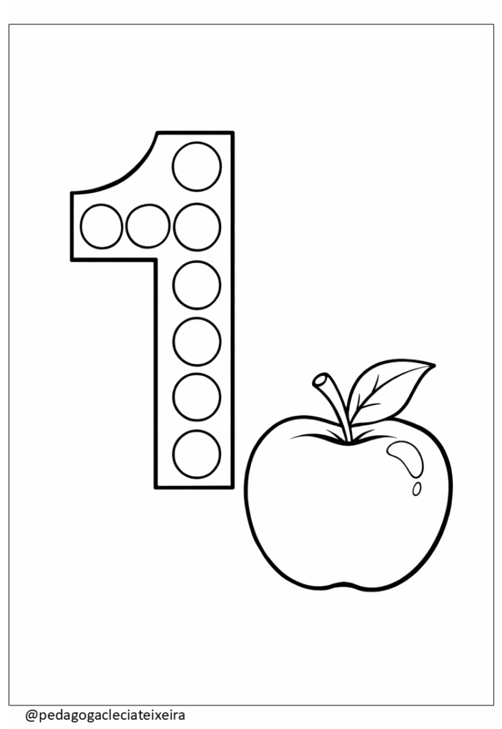 Números e quantidades pintar bolinhas