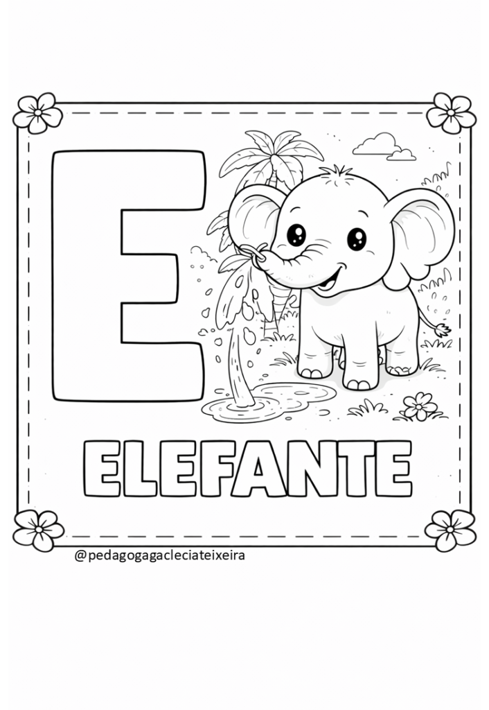 As vogais para imprimir e colorir