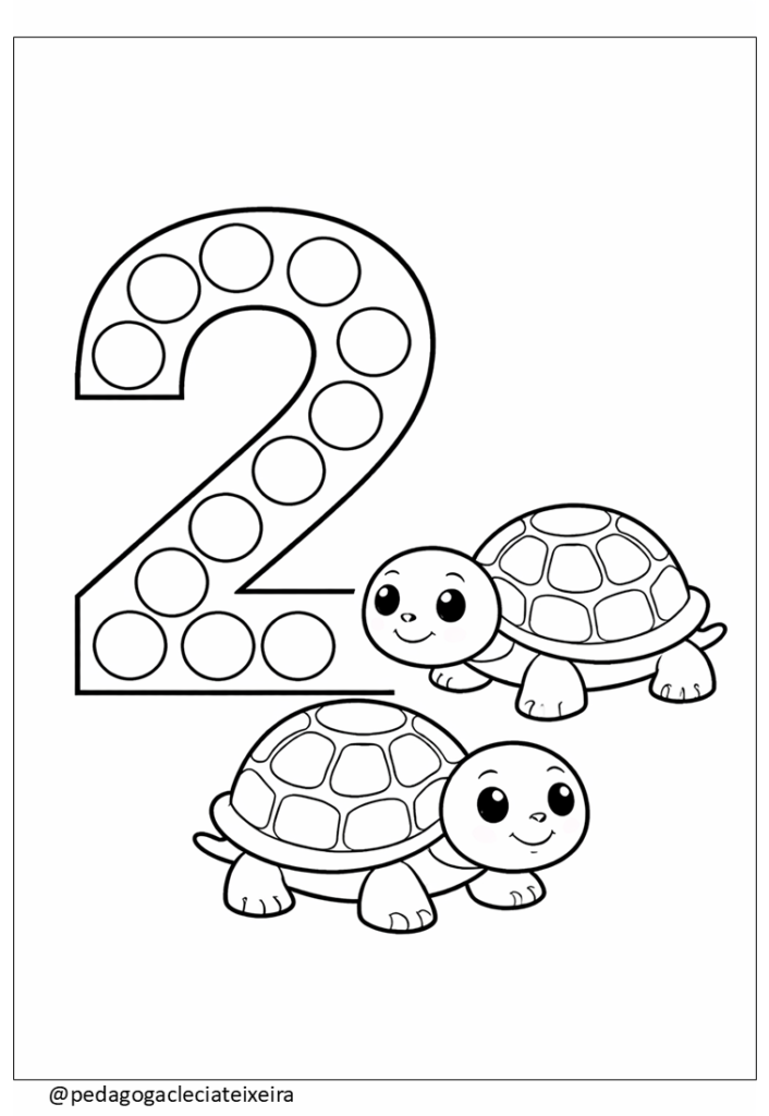 Números e quantidades pintar bolinhas