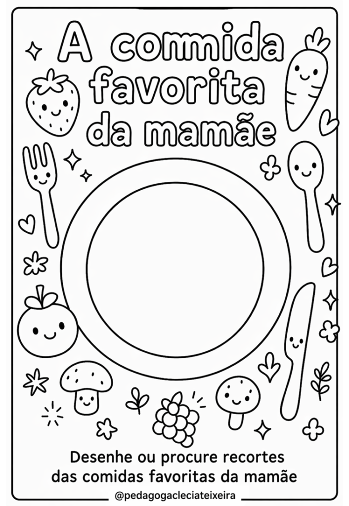 Desenhos e entrevista dia das mães para imprimir