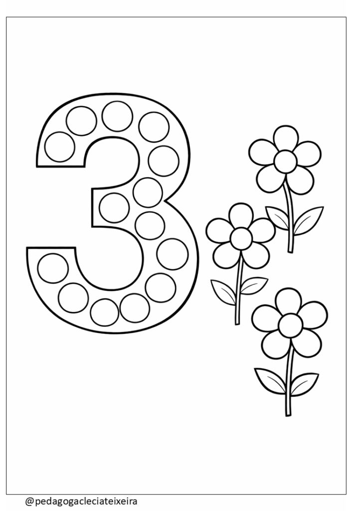 Números e quantidades pintar bolinhas