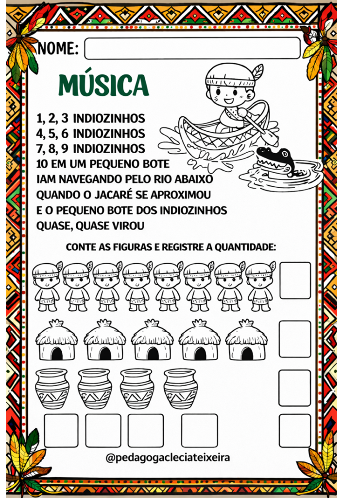 Povos indígenas no Brasil atividades para imprimir