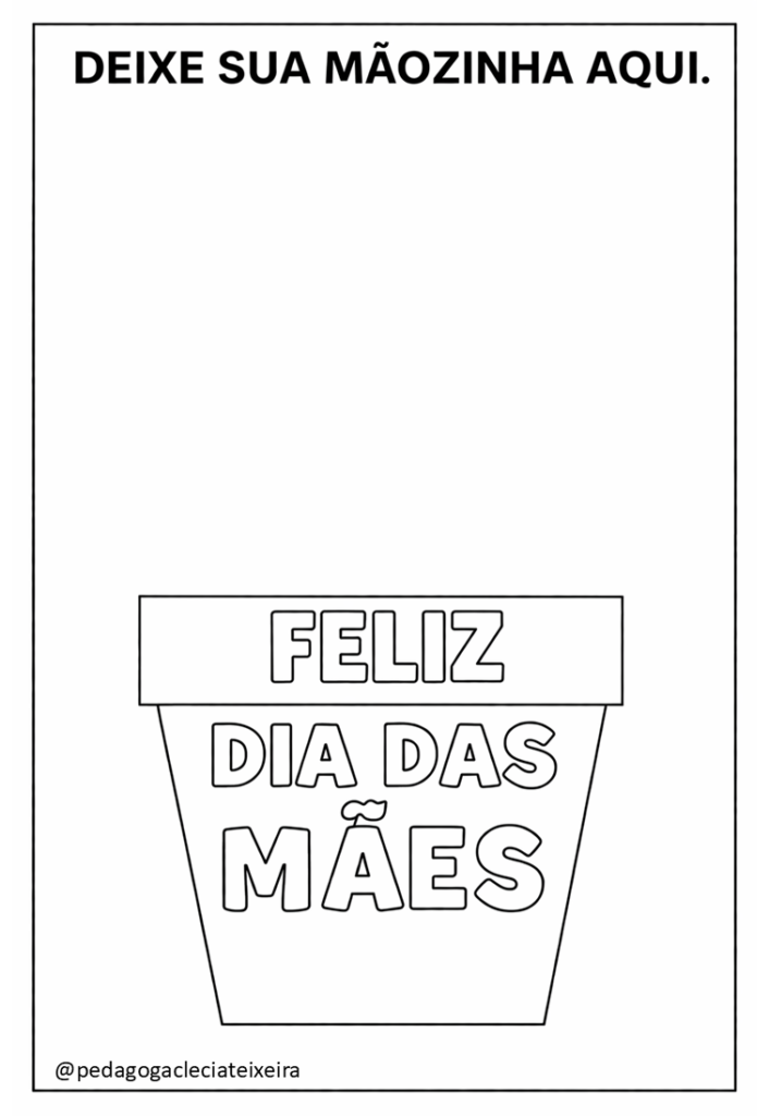 Cartão interativo vaso dia das mães grátis