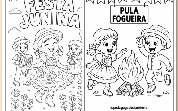 Atividade festa junina números e vogais