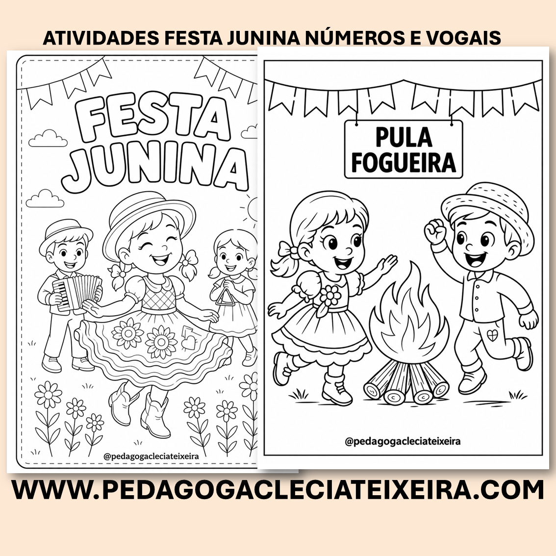 Atividade festa junina números e vogais