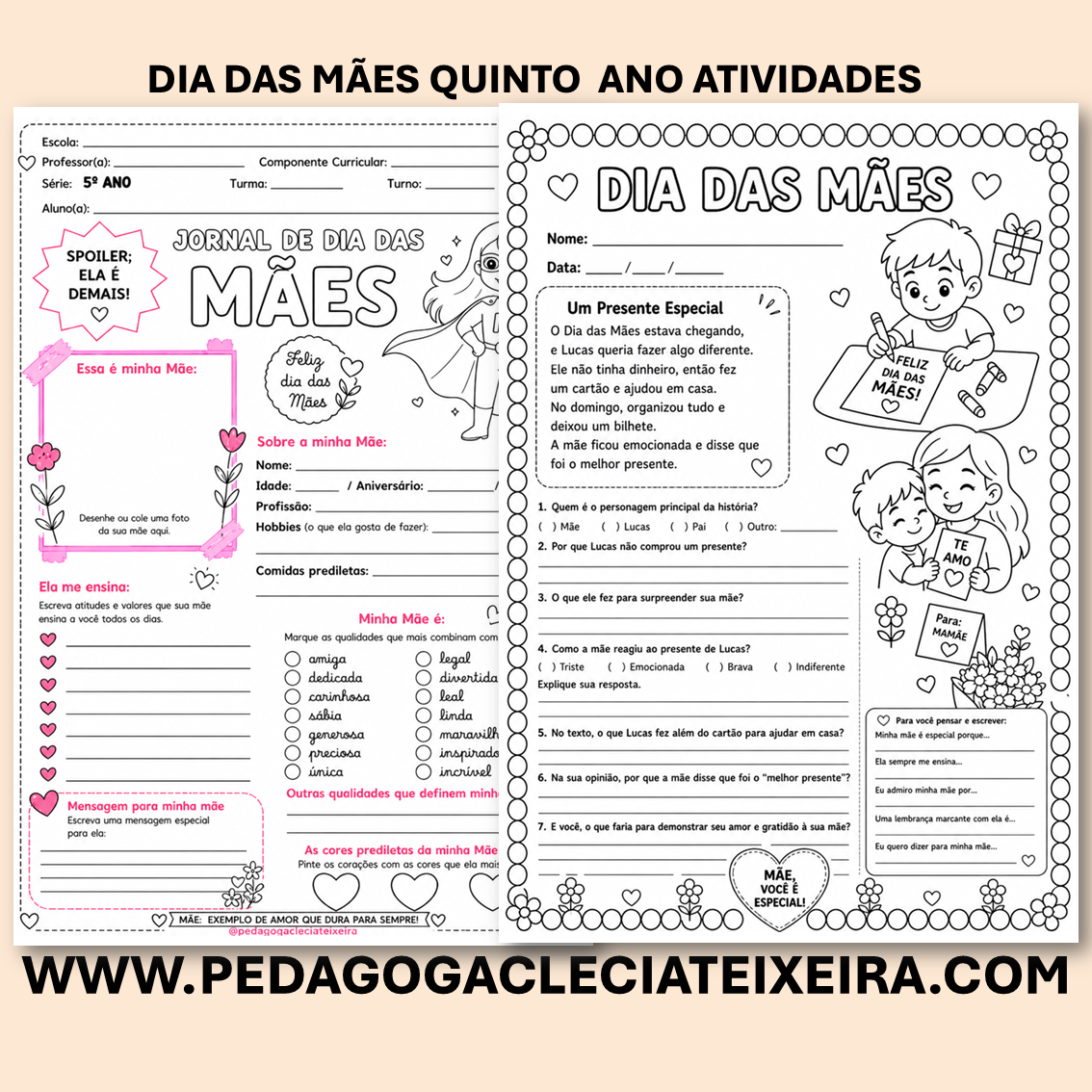 Dia das mães quinto ano atividades