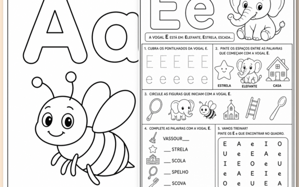 Atividades com vogais na educação infantil