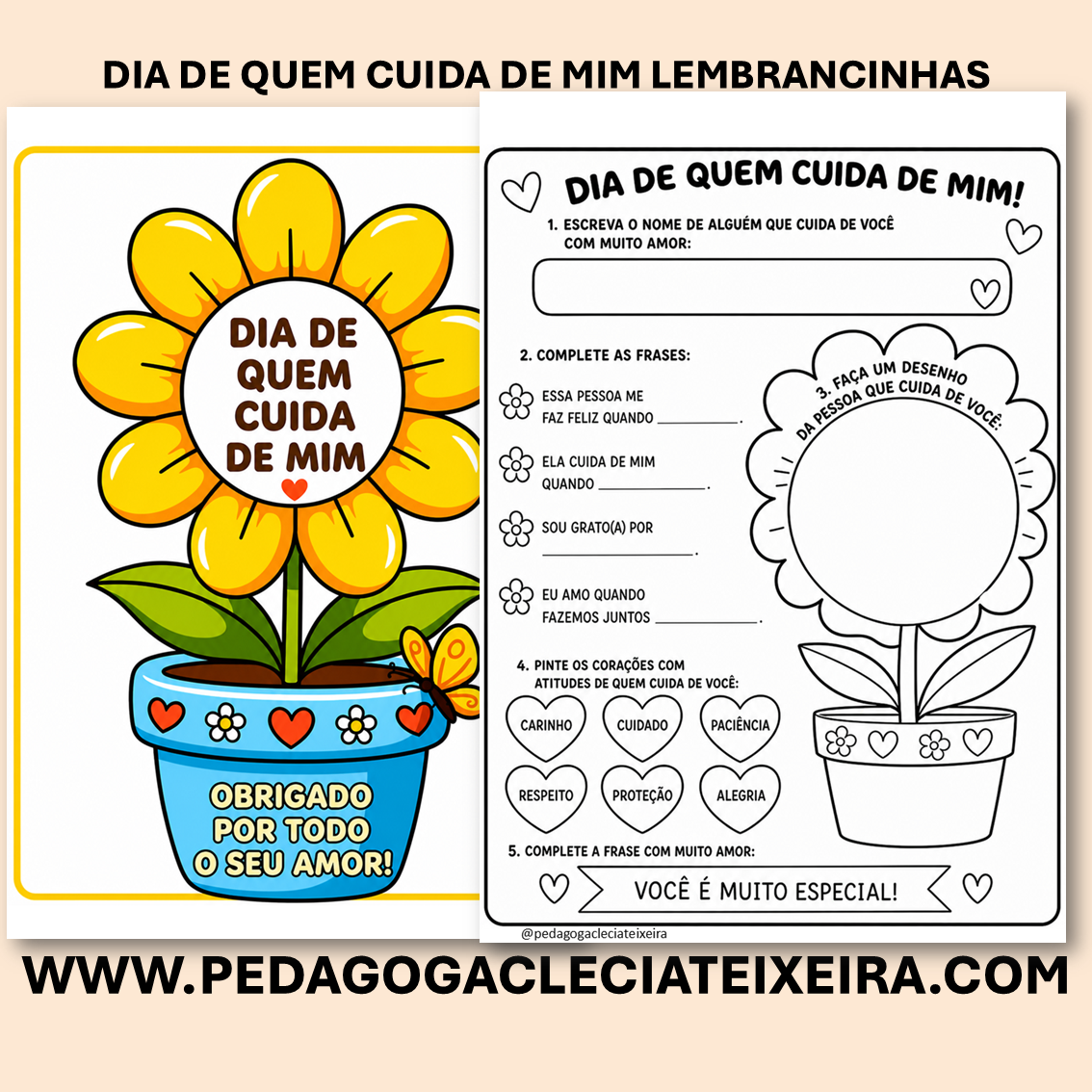 Dia de quem cuida de mim lembrancinhas