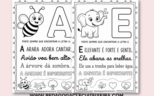 Vogais e frases para a educação infantil