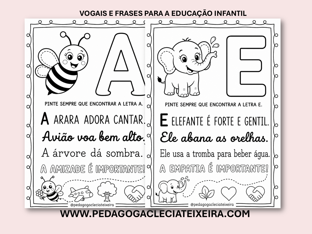 Vogais e frases para a educação infantil