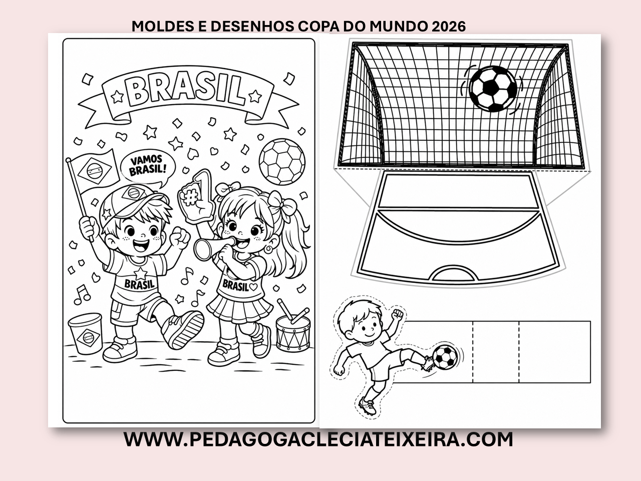 Moldes e desenhos copa do mundo 2026