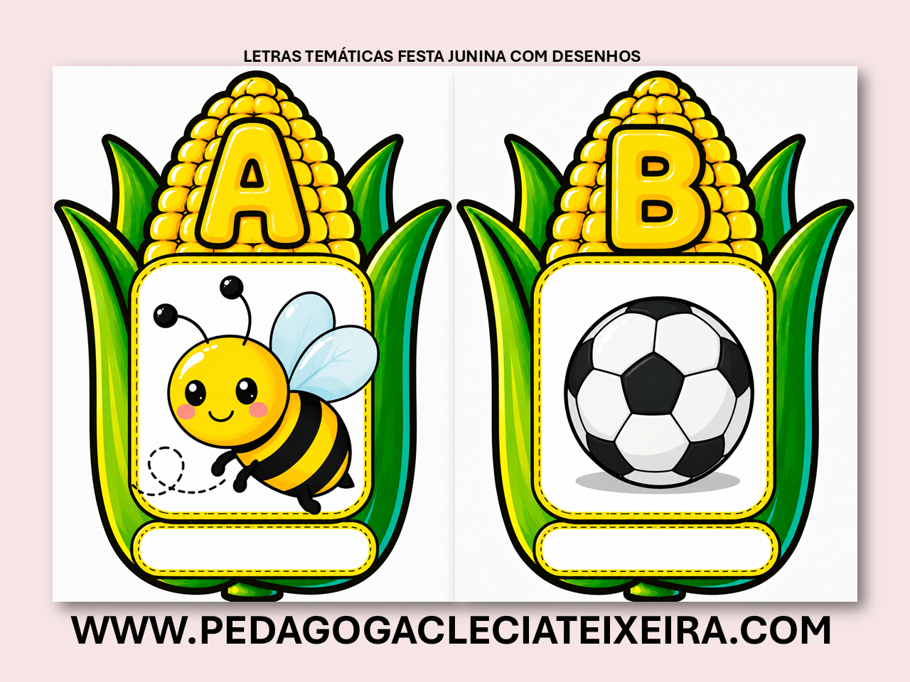 Letras temáticas com desenhos festa junina