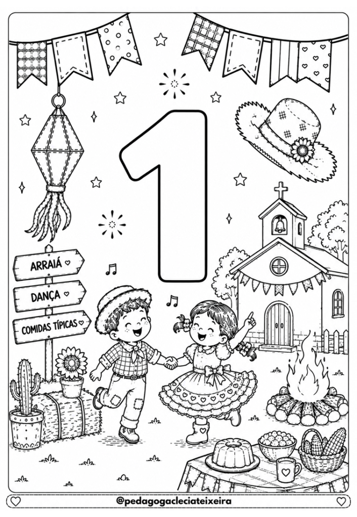 Atividade Número com Temática Festas Juninas