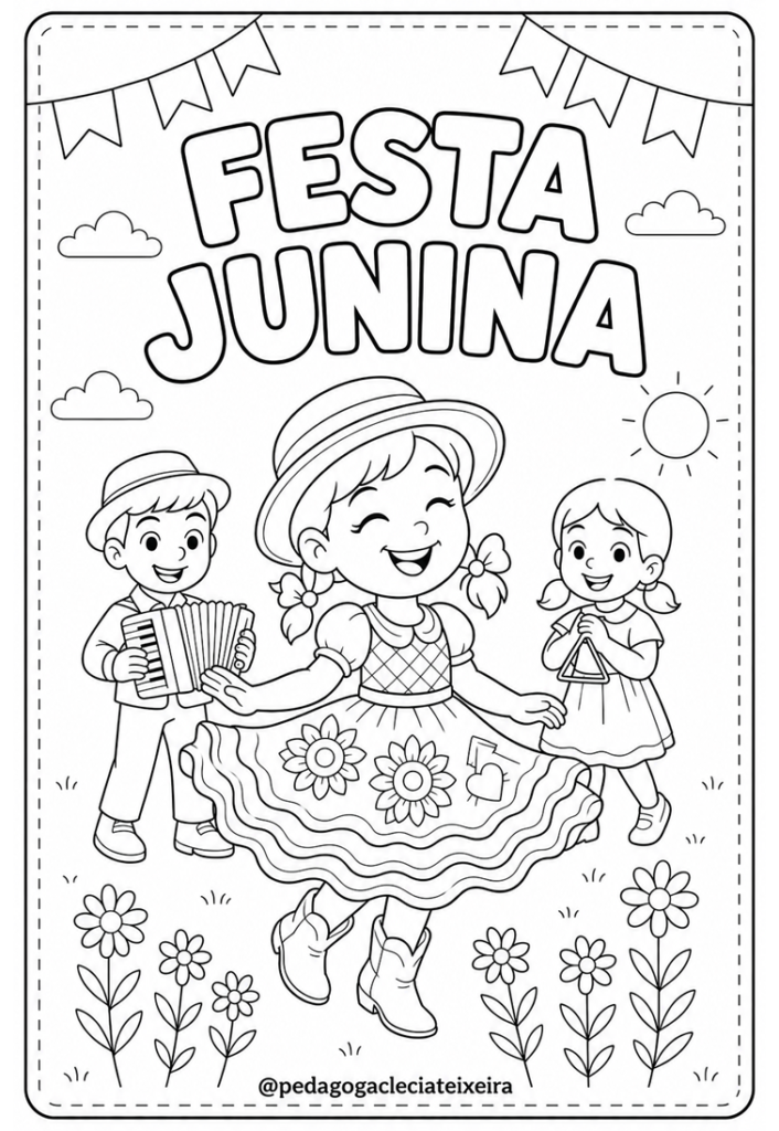 Atividade festa junina números e vogais