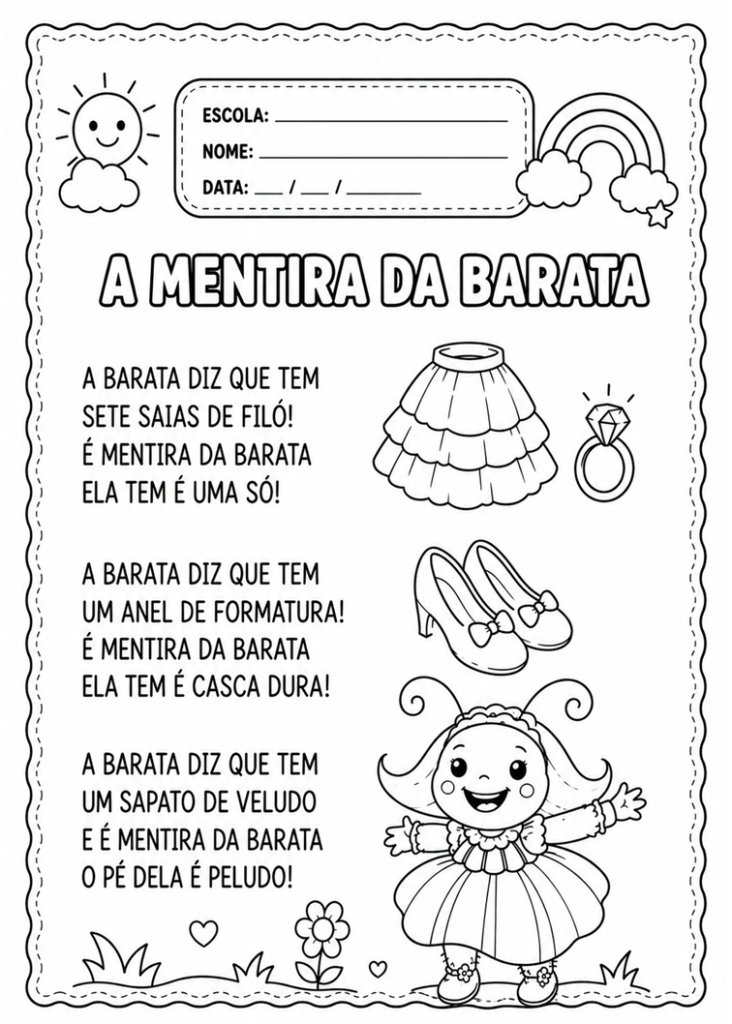 Dona barata educação infantil desenhos