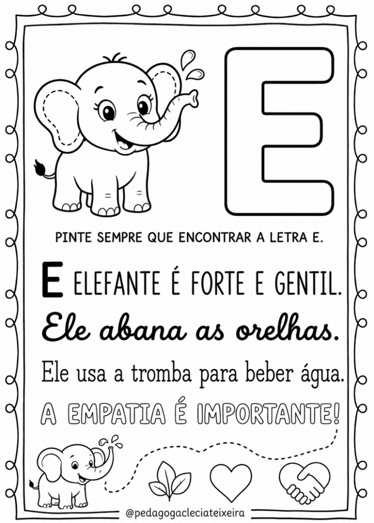 Vogais e frases para a educação infantil