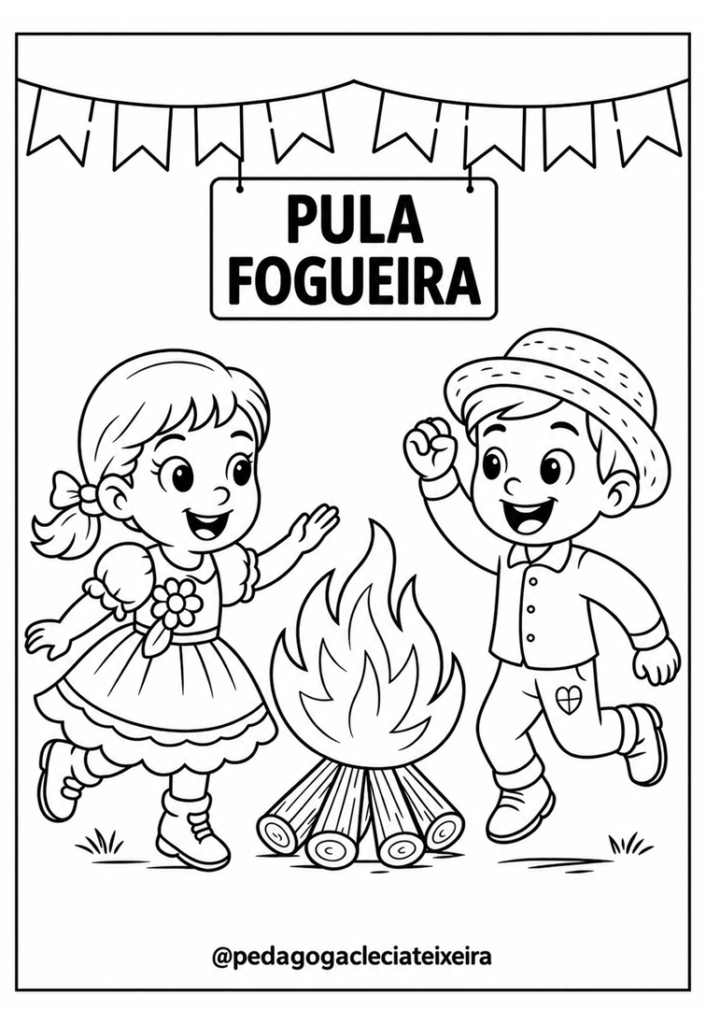 Atividade festa junina números e vogais