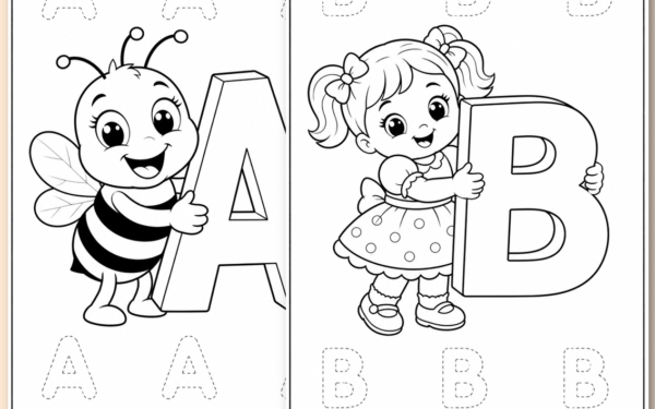 Letras com desenhos para alfabetização