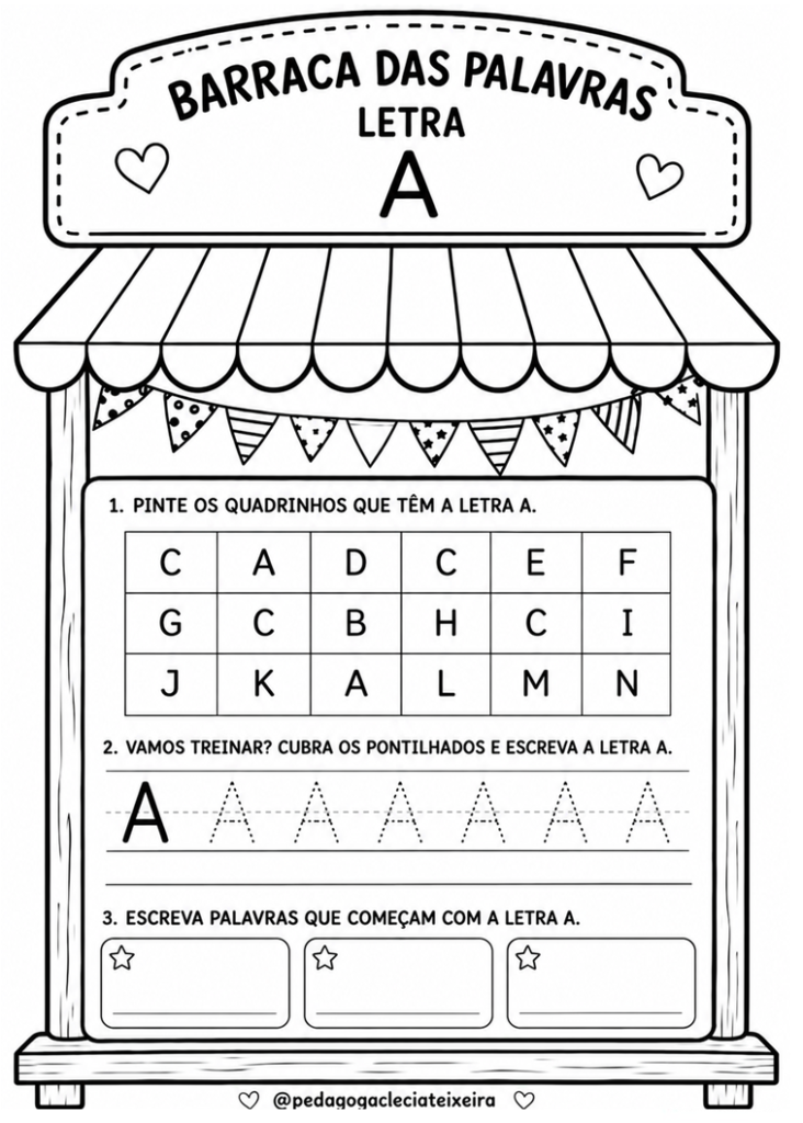 Apostila letras festa junina educação infantil.